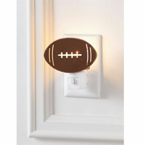 NEW NIB Mud Pie Football Wood Wooden Night Light for Baby Nursery or Child