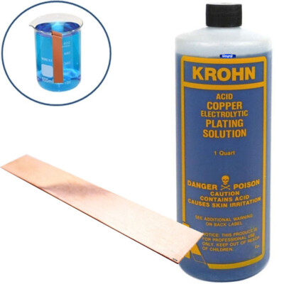 Krohn Acid Copper Electroplating Solution 1 Quart With Anode Jewelry Plating