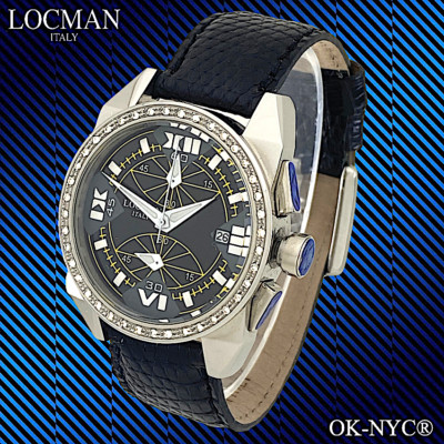 Unisex LOCMAN Crazy Horse Chronograph Ref.161 Diamond 0.5ct Quartz Watch 40 mm 