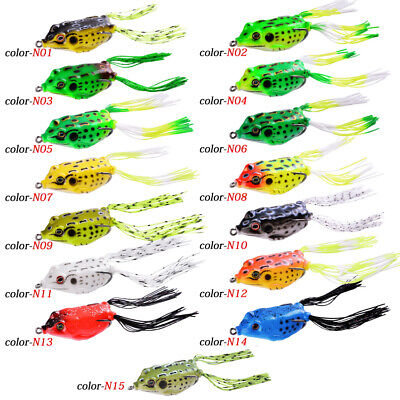 15 Pack Topwater Frog Lures Soft Swimbait Baits For Bass Trout Snakehead Salmon