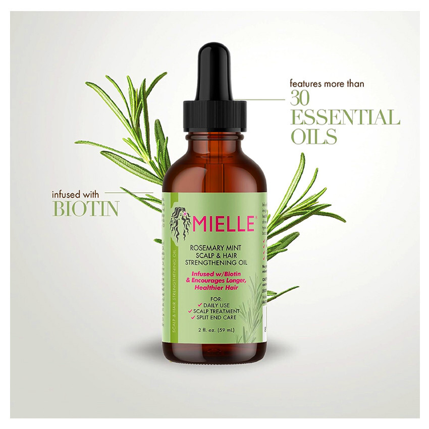 1 MIELLE ORGANICS Rosemary Mint Scalp & Hair Strengthening Oil "MI-RMSHO"*Joy's*