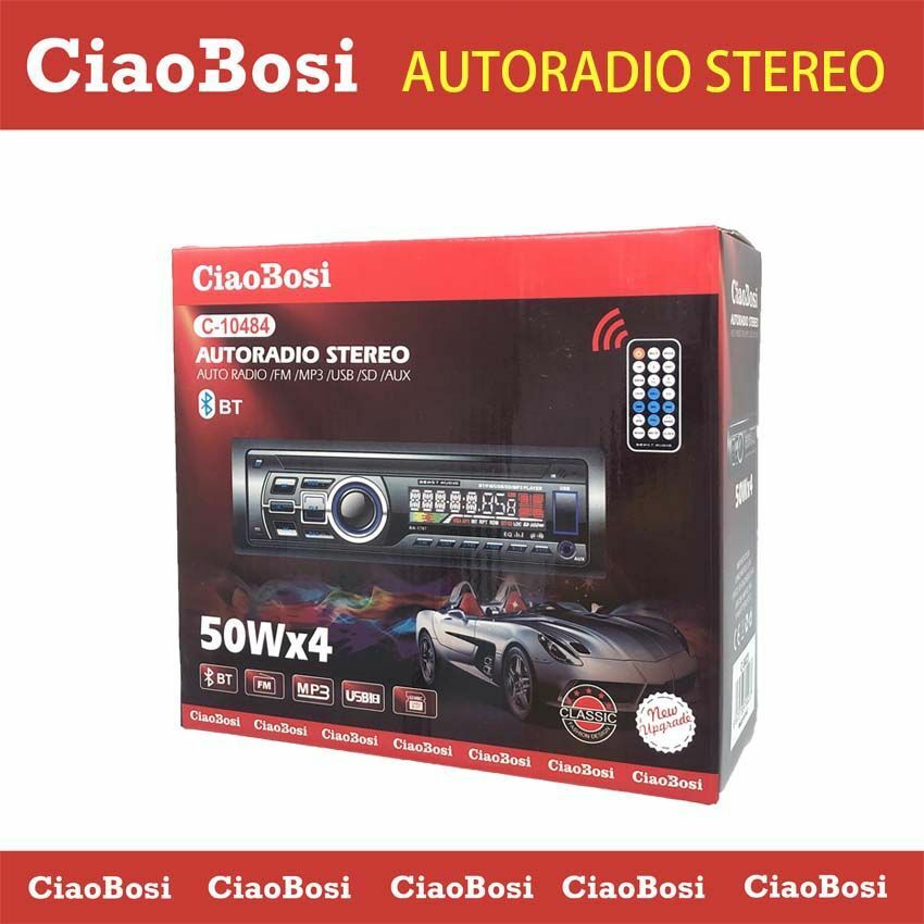 Sintolettore Autoradio Lettore Mp3 SD Bluetooth Aux Usb 50wx4 Linq C-10484