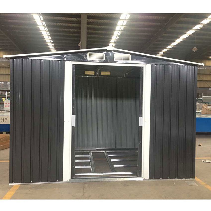 Xl Metall Geratehaus Gerateschuppen Garten Schuppen Gartenhaus Pultdach Neu Grau