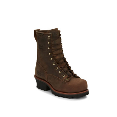 Chippewa Men's Paladin Waterproof Steel Toe Brown Logger Boots 73101