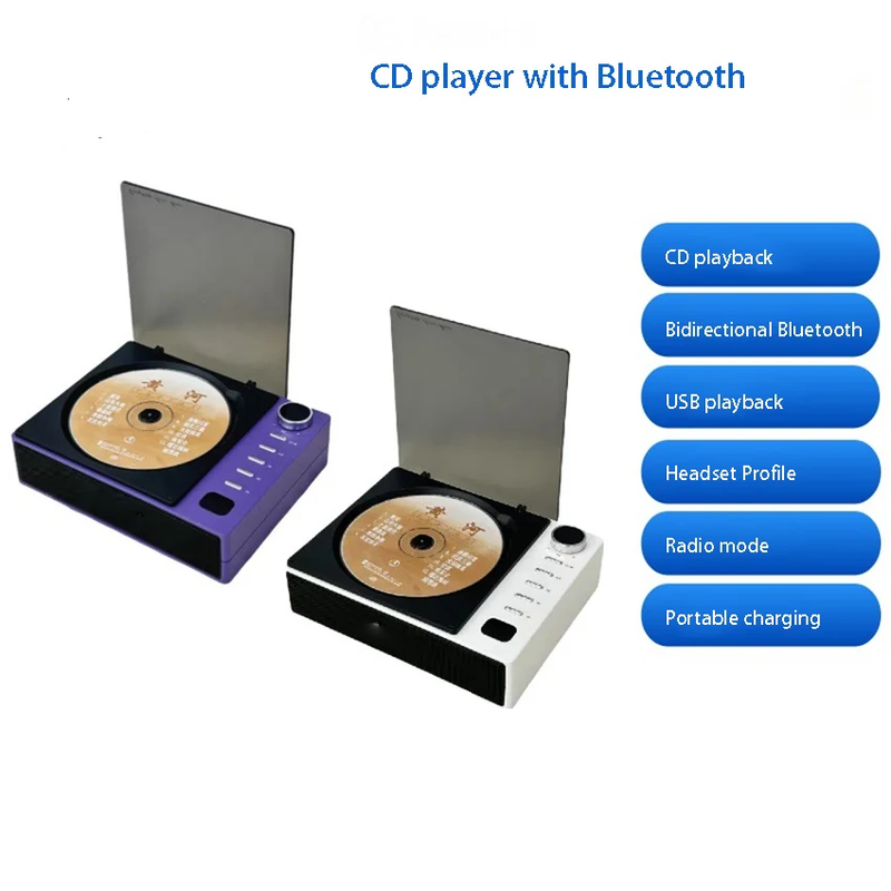 Retro CD Player Charging Model With Screen 3.5mm Audio Cable Portable Multifunct