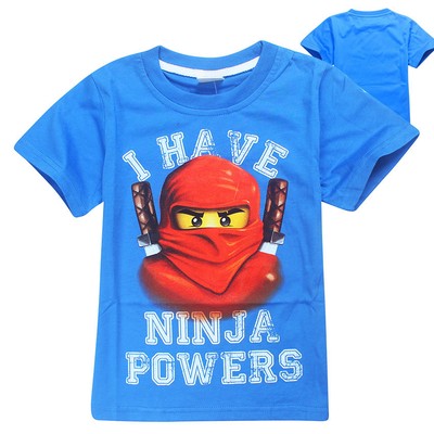 Newest Kids Boy Blue  I HAVE NINJA POWERS Ninjago Short Sleeve Tshirt 67Years