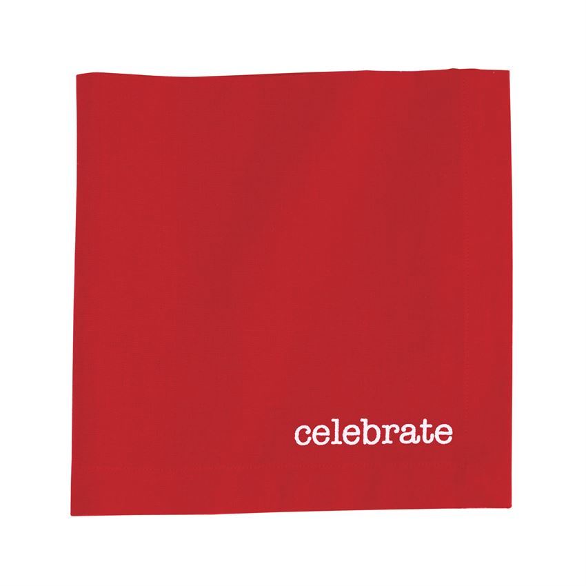 Mud Pie Christmas Red Dinner Napkins Cotton 18