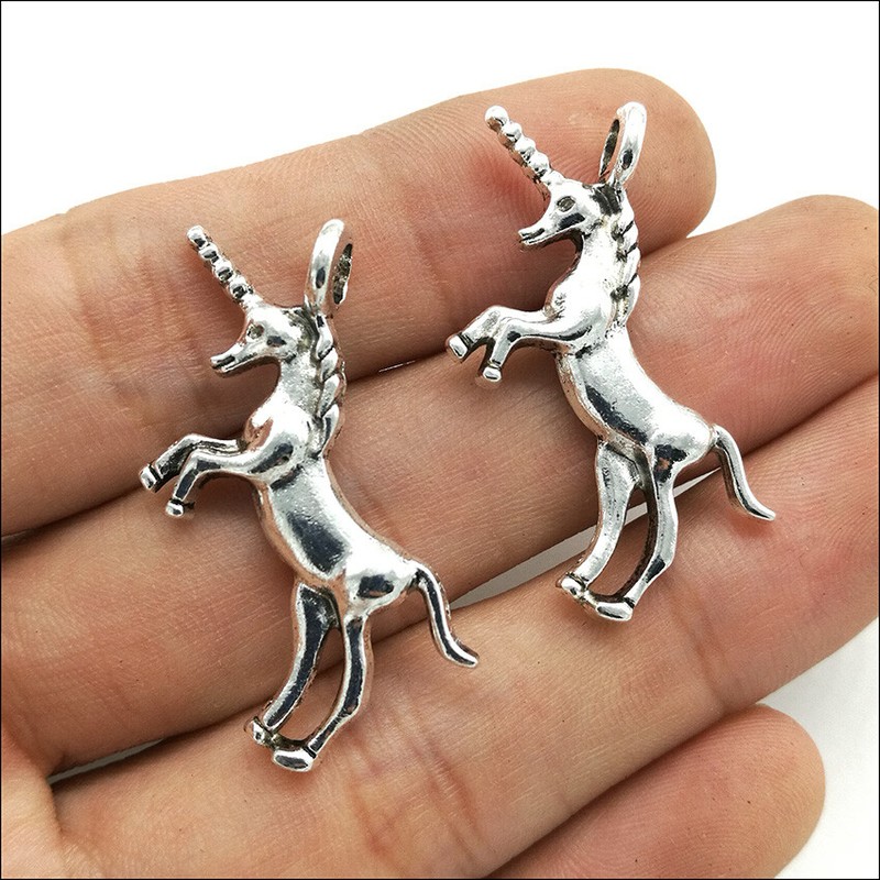 30pcs Unicorn Horse Tibetan Silver Charms Pendant For Jewelry Making
