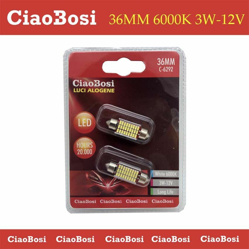 2 Lampadine Lampade Auto 36mm Led 6000k 3W 12V C-6292 linq