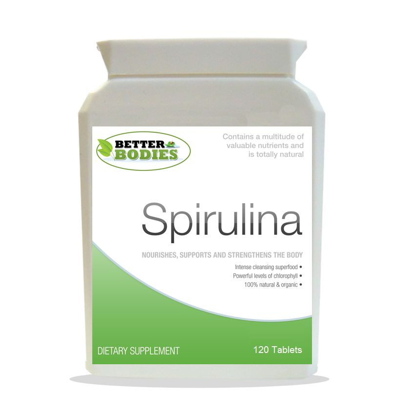 Organic Spirulina Tablets Certified UK Greens 500mg 120 Tablets Better