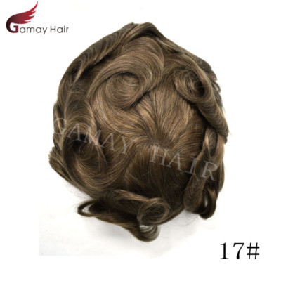 Mens Toupee Ultra Thin Skin Invisible Poly PU Wig 0.04mm Human Hairpiece for Men