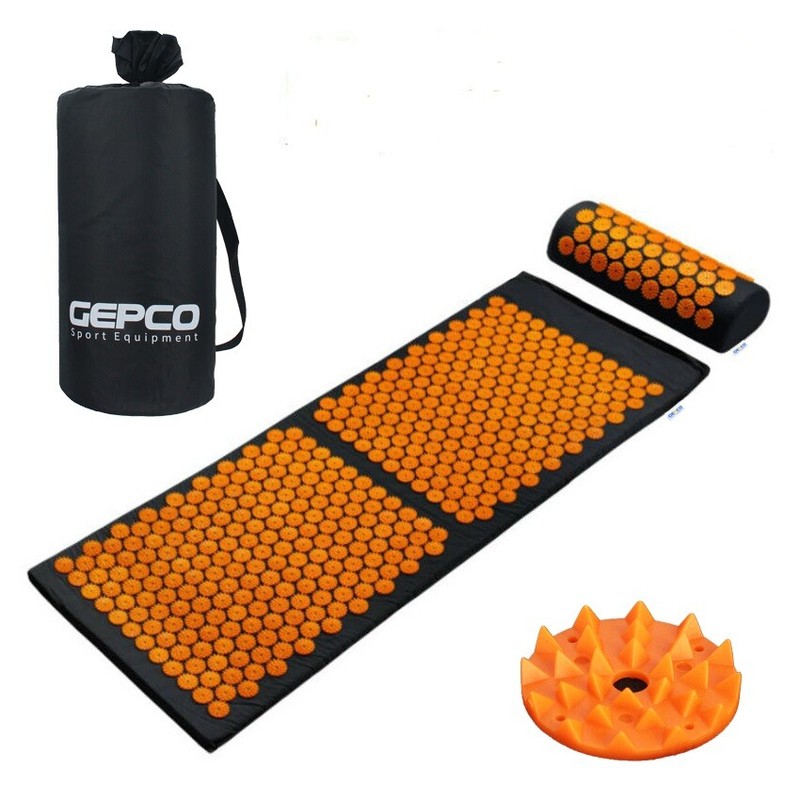 Akupressurmatte Inkl. Kissen Massagematte Nagelmatte Akupunktur 130x50 Cm Orange