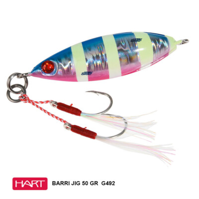 SLOW PITCH  BARRI JIG  50 GR COL.G942 BLUE GLOW  METAL JIGGING IHBA50942 HART