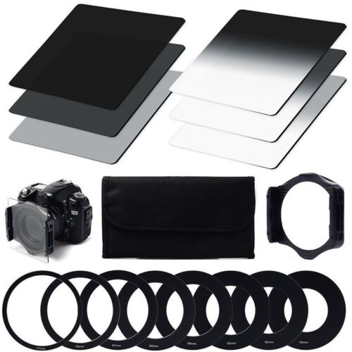 Neutral Density ND Filter ND2 ND4 ND8 Full set + Holder adapters for Cokin P