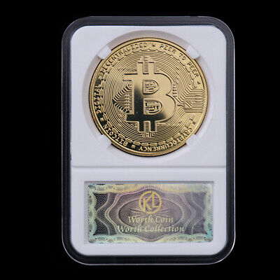 Physical Bitcoin Commemorative Coin Collectible Gold Plated Round Replica Decor