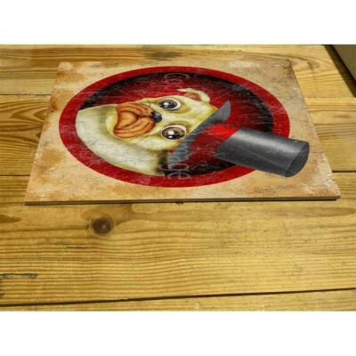 Pug Dog Vintage Retro   Keramik Schild Keramik Wand Wandfliese