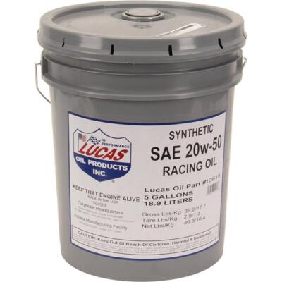 Lucas Oil 10618 High Performance Synthetic Racing Motor Oil 20W50