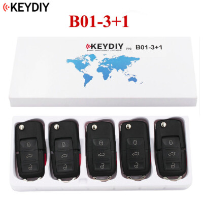 5x KEYDIY KD Universal Car Flip Remote Key Style 4 Buttons and Panic B01-3+1