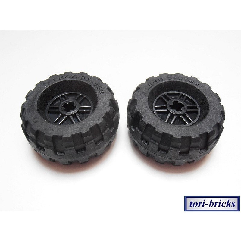 Lego Technik Reifen 37 X 18 R Felgen Schwarz 2 StÃ¼Ck Â»NeuÂ« # 56891 55982