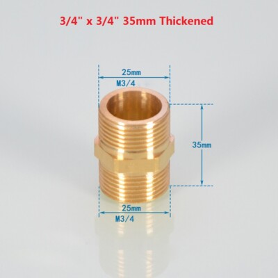 Brass BSP1/2'' 3/4'' 1'' Male Thread Straight Pipe Nipple Fitting Connector Adapter