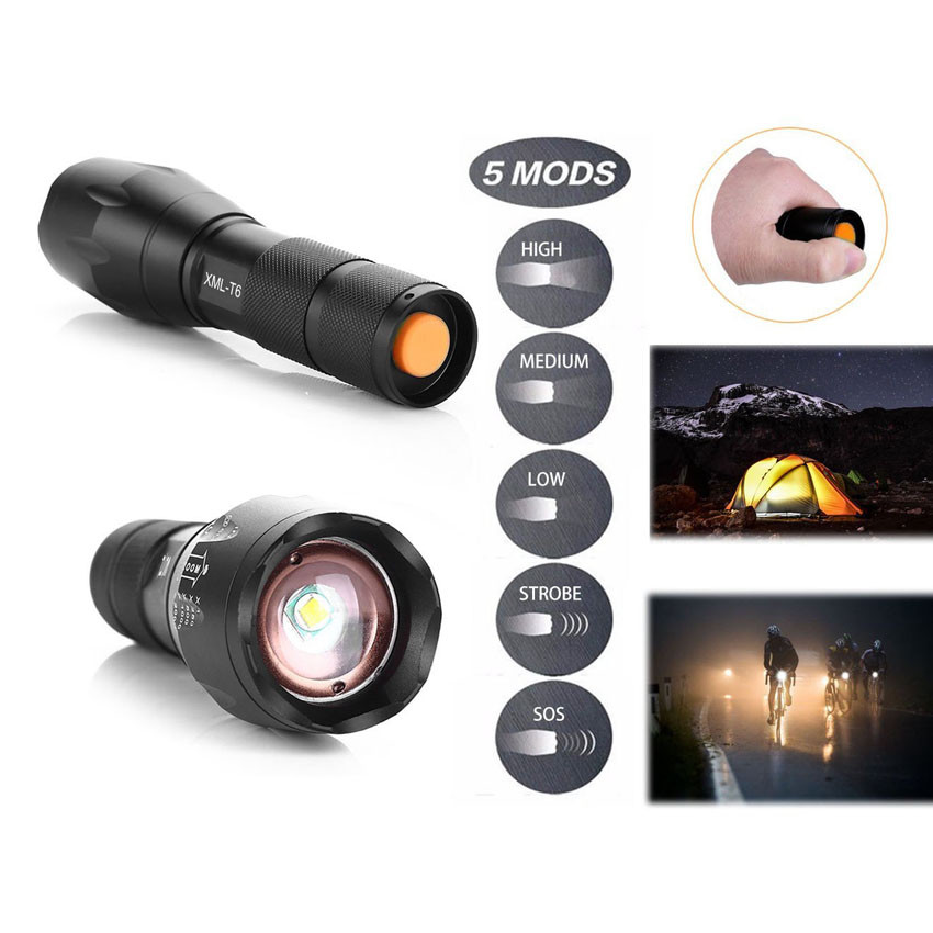 10000LM XML T6 Lampe de poche domicile Éclairage zoomable Torche 18650 batterie