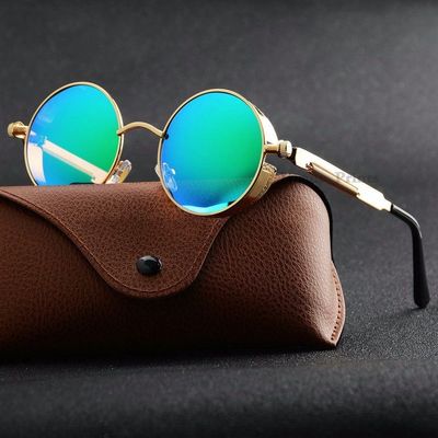 New Vintage Polarized Steampunk Sunglasses Fashion Round Mirrored Retro Eyewear