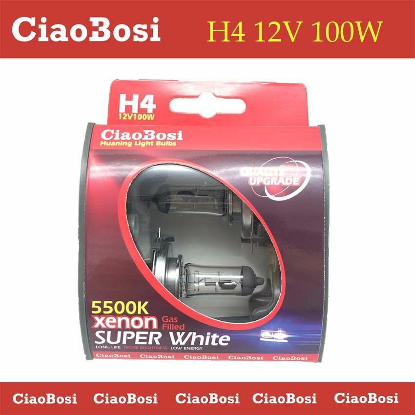 Coppia Lampadine Lampade Auto Moto Xenon H4 12V 100W 5500k C-6282 linq