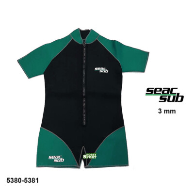 MUTA ESTIVA SEACSUB SHORT 3mm VERDE-NERO 54 XL UOMO CERNIERA ANTERIORE 5380 SEAC