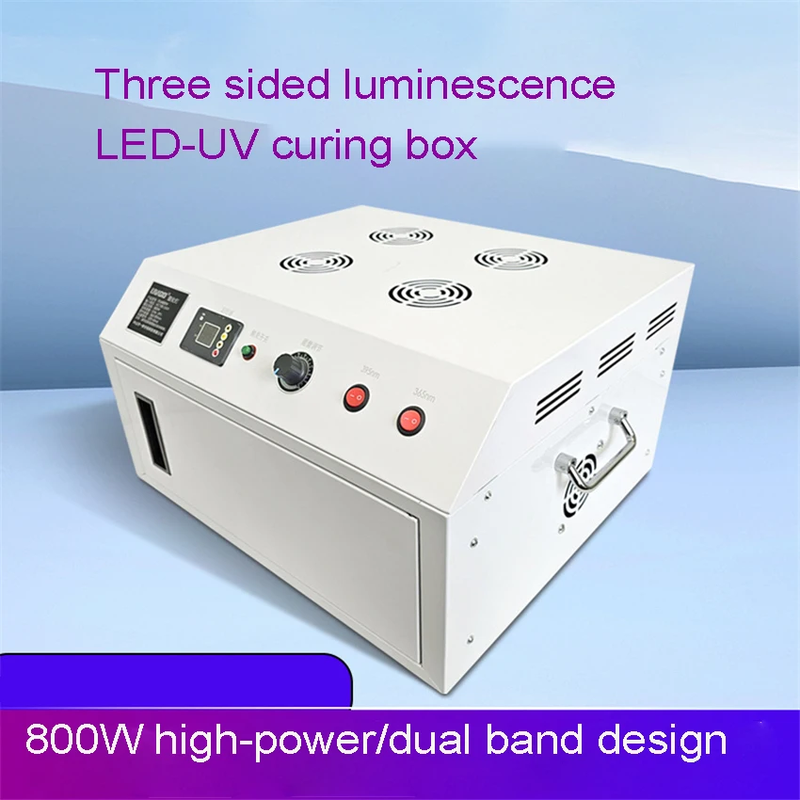 UV800W Three sided Luminescent UV High Intensity UV Curing Box 395nm/405nm/365nm