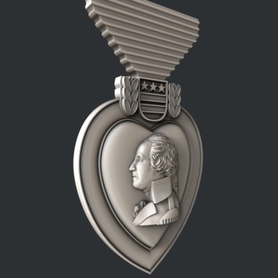 3d STL models for CNC or 3d printer, Artcam, Aspire, purple heart