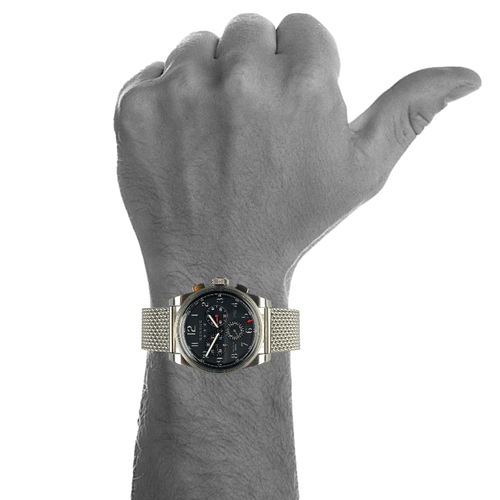 Pre-owned Benrus Airchief2 Ac3-sa-bk-sm Chronograph Stainless Steel 41mm Mens Quartz Watch