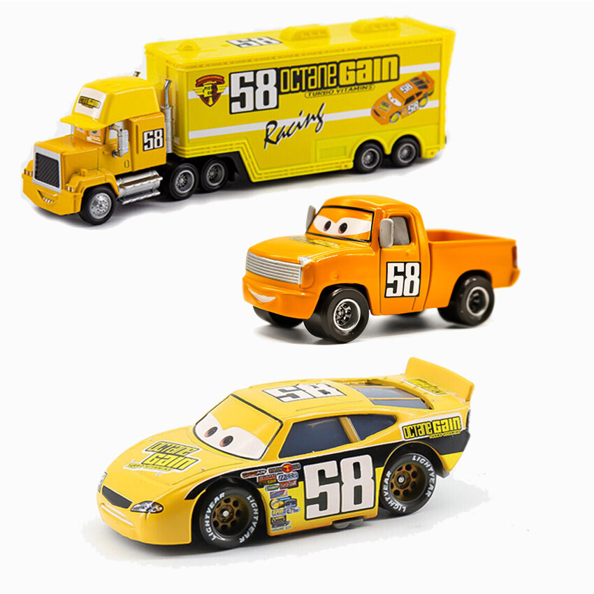 3 Pack Disney Pixar Cars Model Car McQueen NO.58 Tank Coat