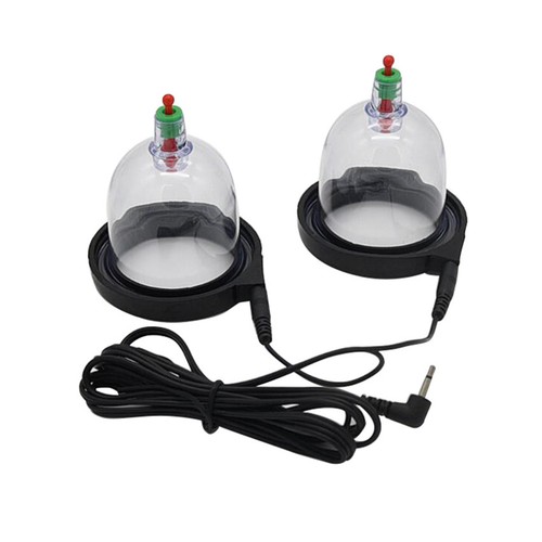 Shock Pulse E-Stim Nipple Stimulation Breast Cup Suction Pump Enlarger BDSM