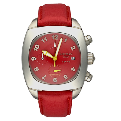 LOCMAN 1970 HI TECH Chronograph Quartz Unisex Watch Red W R 5 ATM