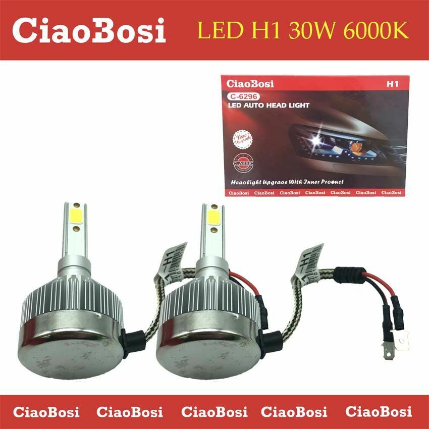 Coppia Lampadine Luci Auto Moto Cob C1 H1 Led 30w 6000k C-6296 Linq