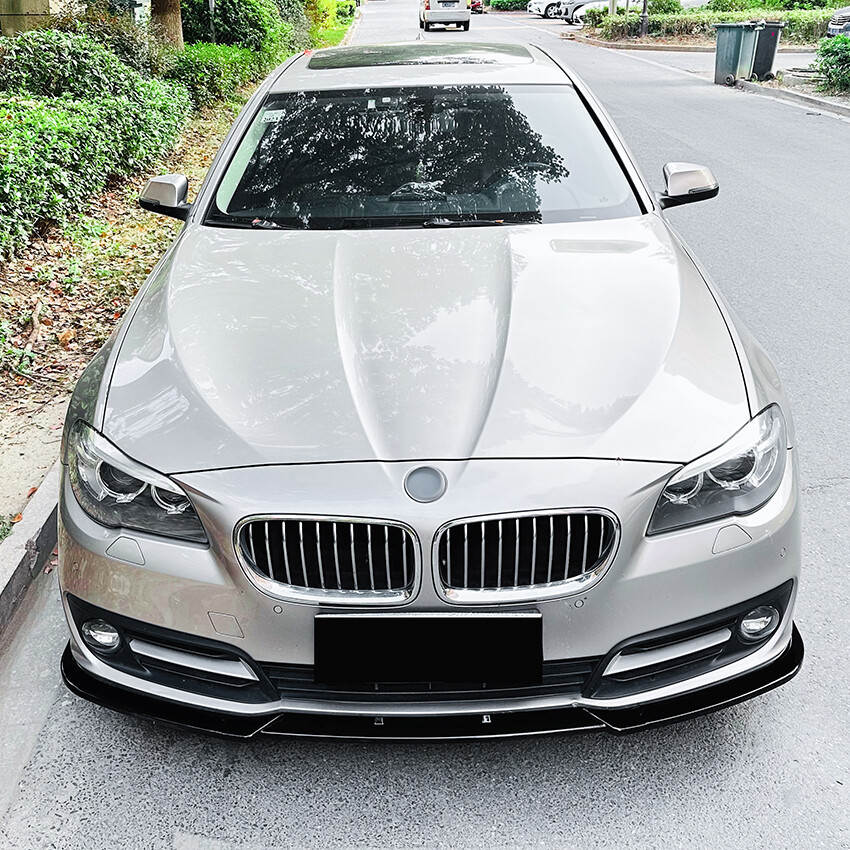 MP Style Front Bumper Spoiler Lip For BMW 5 Series F10 F11 LCI 14-17 Glossy Blk