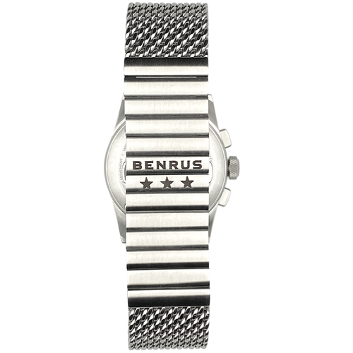 Pre-owned Benrus Airchief2 Ac3-sa-bk-sm Chronograph Stainless Steel 41mm Mens Quartz Watch