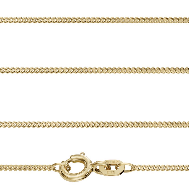Juwelier Flach Panzer Kette StÃ¤Rke 1,1 Mm Aus Echt Gold 585 (14 Kt) Gelbgold Neu