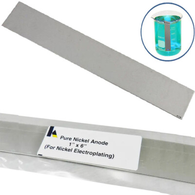 Krohn Pure Nickel Anode 6'' x 1'' Plating Bright Nickel Rectifier Professional