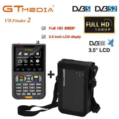 GTMEDIA V8 Finder2+Bag Satellite Finder Meter DVB-S/S2/S2X 1080P 3.5 Inch High T