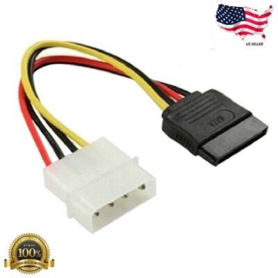1 New IDE/Molex 4-Pin Male To Serial ATA SATA 15-Pin Female Power Adapter Cable