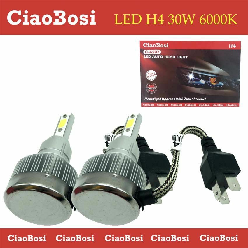 Coppia Lampadine Luci Auto Moto Cob C1 H4 Led 30w 6000k C-6297 Linq