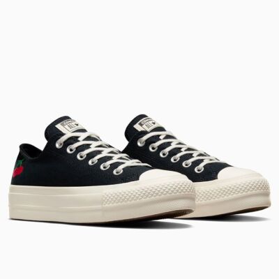 Converse Chuck Taylor AS Cherries Platform Shoe, A08862F Multi Sizes Black/E/Red