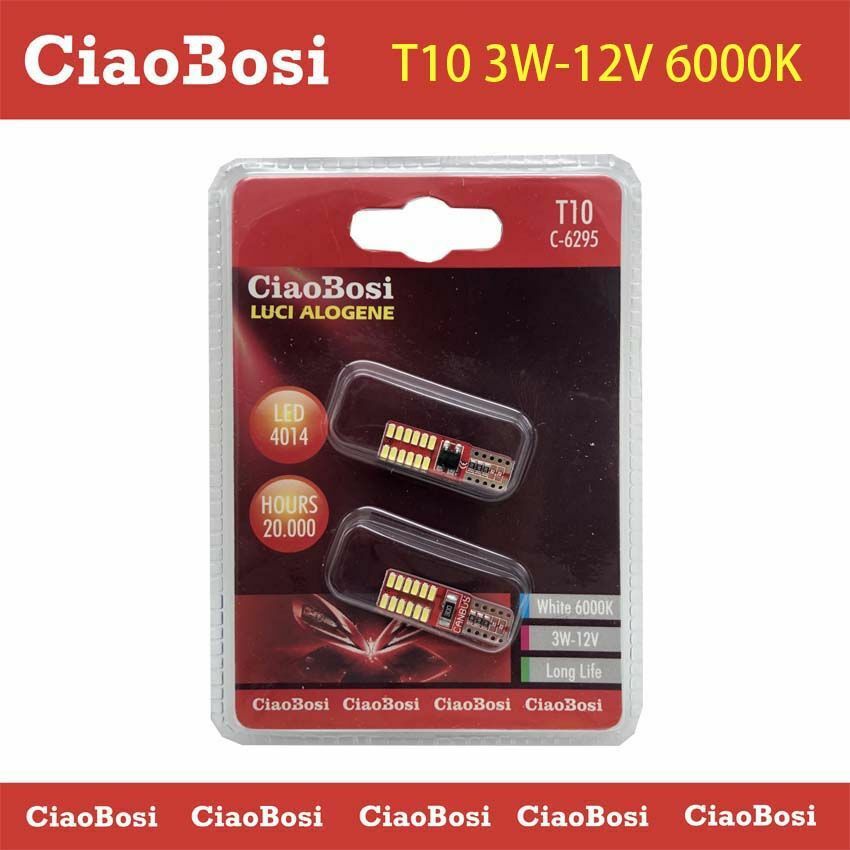 2 Lampadine Lampade Auto T10 41mm Led 6000k 3W 12V C-6295 linq