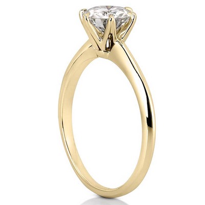 Pre-owned Pucci 2ct Round Synthetic Moissanite Engagement Wedding Promise Ring 14k Yellow Gold In White/colorless
