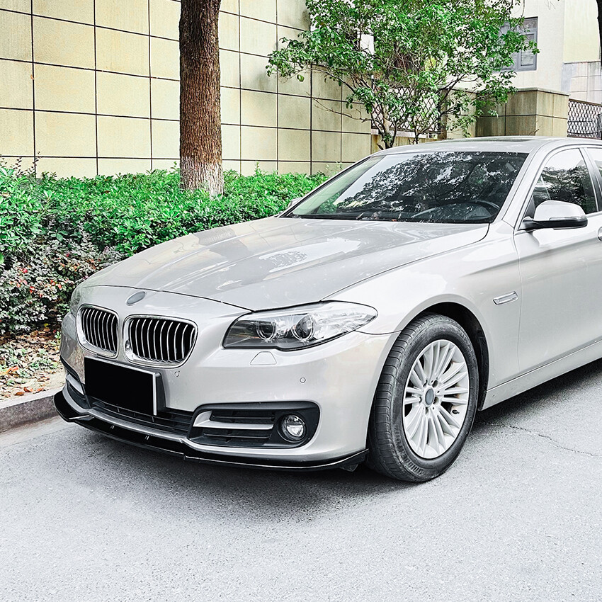 MP Style Front Bumper Spoiler Lip For BMW 5 Series F10 F11 LCI 14-17 Glossy Blk