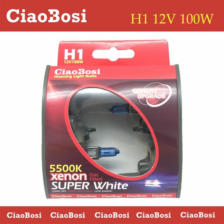 Coppia Lampadine Lampade Auto Moto Xenon H1 12V 100W 5500k C-6275 linq