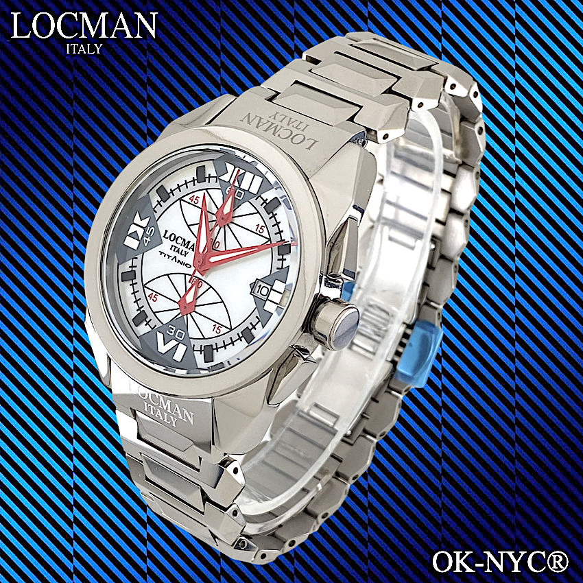 Pre-owned Locman Cavallo Pazzo Chronograph Mother-of-pear Quartz Watch Ref. 161, 40 X 47mm