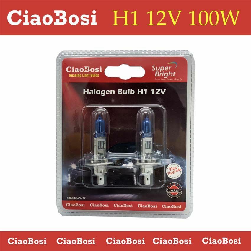 Set 2 Lampadine Lampade Auto Moto Alogene H1 12V 100W C-6278 linq