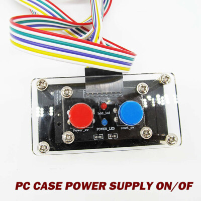 Desktop Computer PC Case Power Supply ON/OFF Reset Button Switch With Cable
